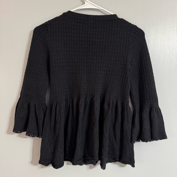 Free People Black Cardigan Style Blouse Size Small - Picture 3 of 10